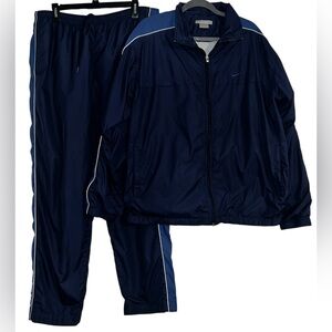 Vintage Nike Lined Track Suit Set Jacket & Pants Men's Size XL Silver Tag Nike